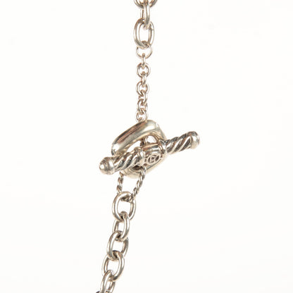 David Yurman Sterling Silver 18K Yellow Gold Smoky Quartz Figaro Necklace 5 of 6