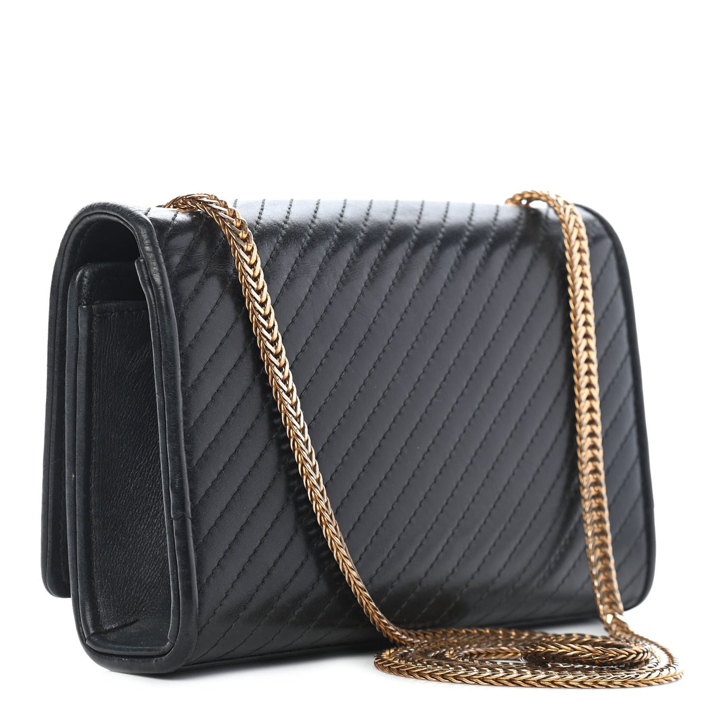 Calfskin Patterned Small Cassandre Tassel Satchel Black