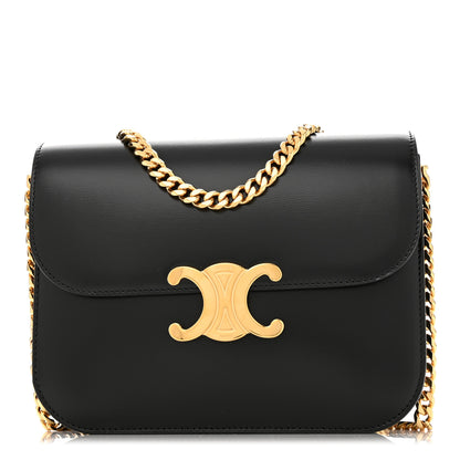 Celine Shiny Calfskin College Triomphe Black 1 of 11