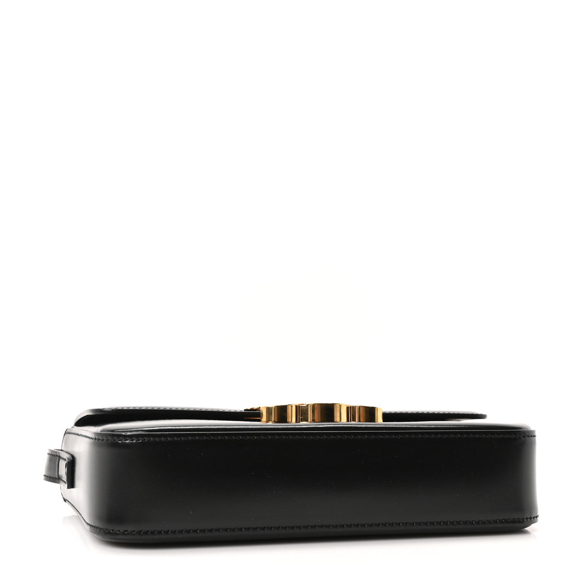 Shiny Calfskin Triomphe Shoulder Bag Black