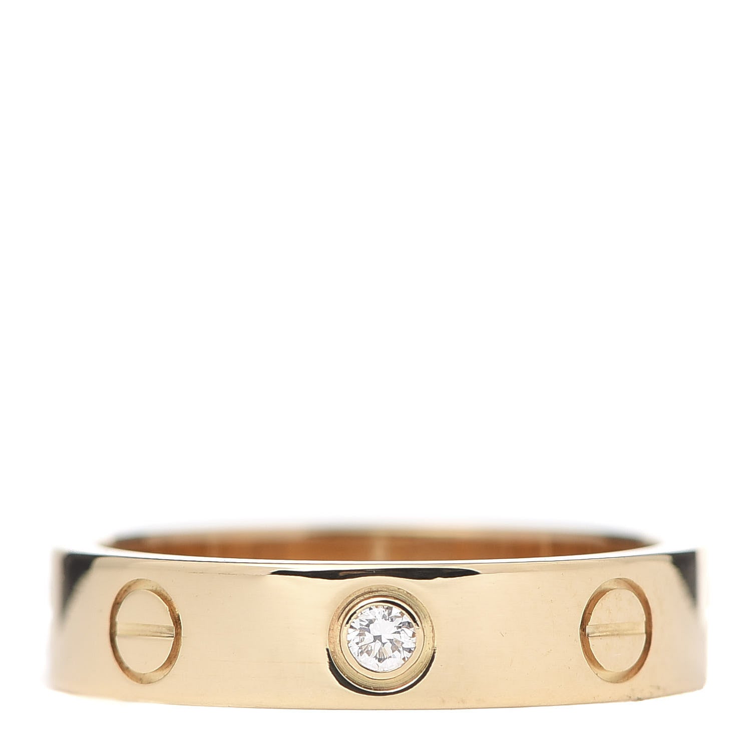 Cartier 18K Yellow Gold Diamond 4mm LOVE Wedding Band Ring 49 4.75 1 of 6