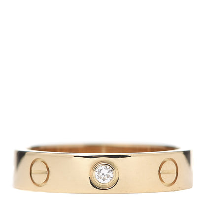 Cartier 18K Yellow Gold Diamond 4mm LOVE Wedding Band Ring 49 4.75 1 of 6