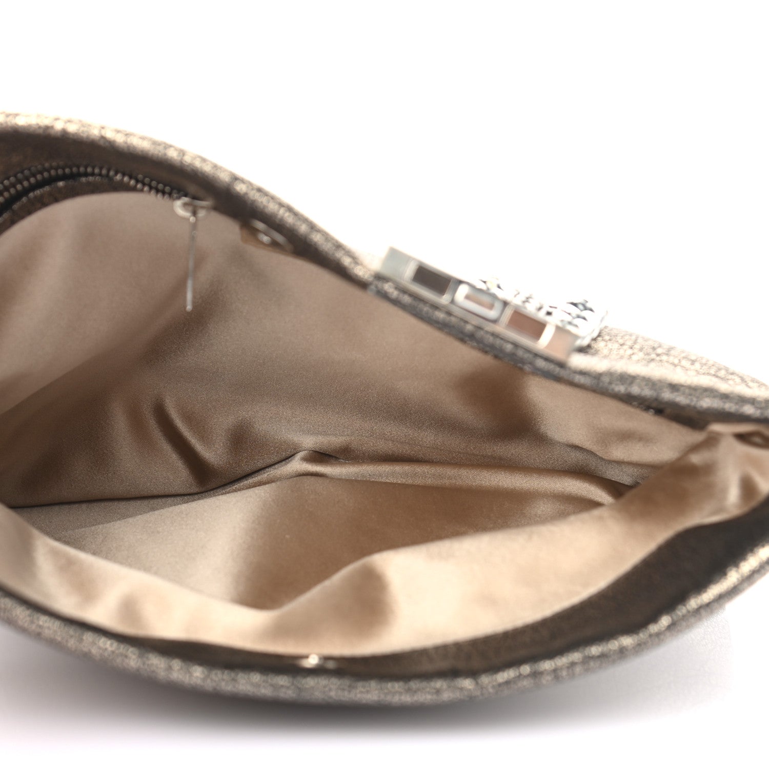 Jimmy Choo Calfskin Chandra Clutch Grey 5 of 7
