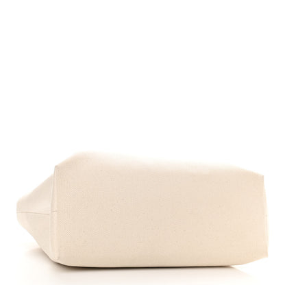 Celine Canvas Calfskin Horizontal Cabas Natural Tan 4 of 9