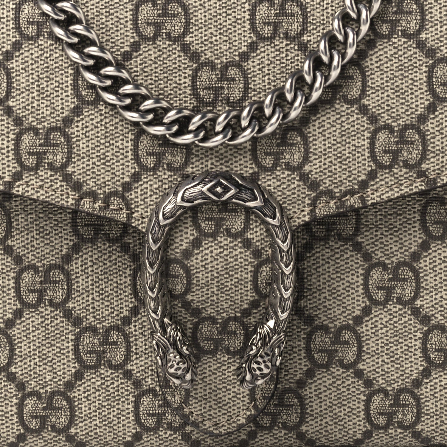 Gucci GG Supreme Monogram Mini Dionysus Chain Wallet Beige Taupe 8 of 11
