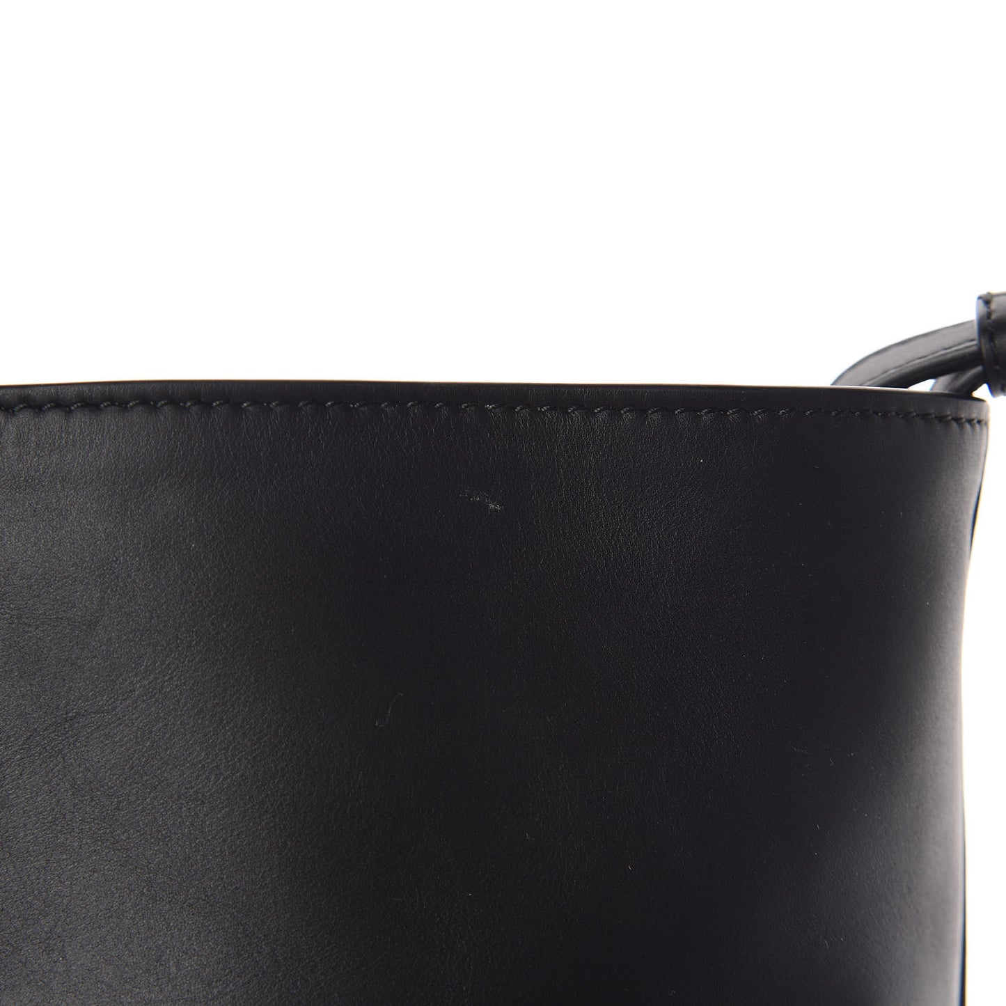 Smooth Matte Calfskin Bucket Bag Black
