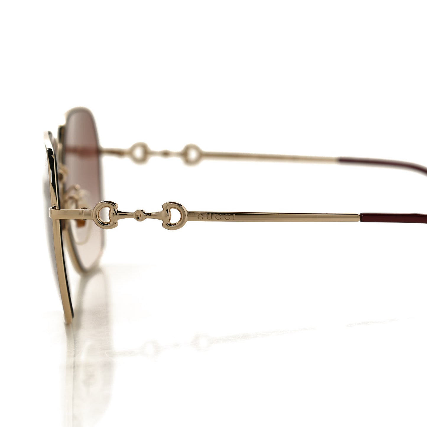 Metal Horsebit Square Sunglasses GG0882SA Gold