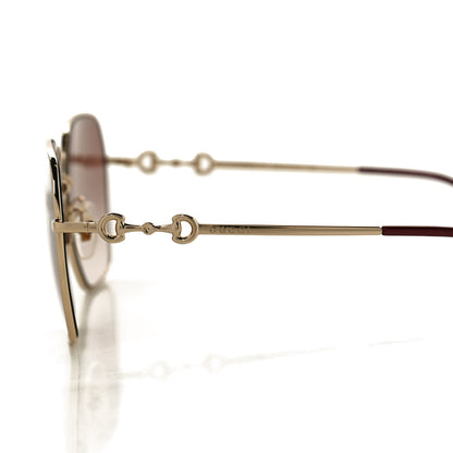 Gucci Metal Horsebit Square Sunglasses GG0882SA Gold 5 of 8