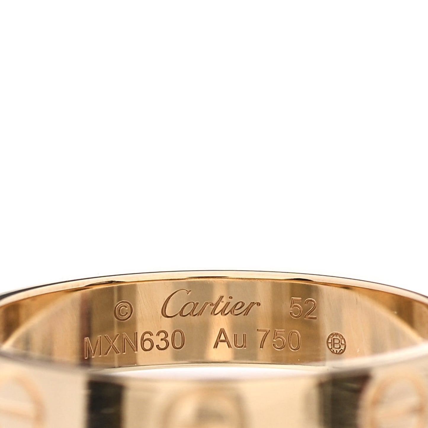 18K Yellow Gold 3.5mm LOVE Wedding Band Ring 52 6