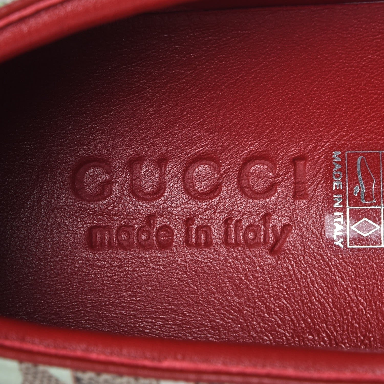 Gucci GG Supreme Monogram Tian Mens Dublin Slip On Sneakers 10 Beige Multicolor Red 7 of 11