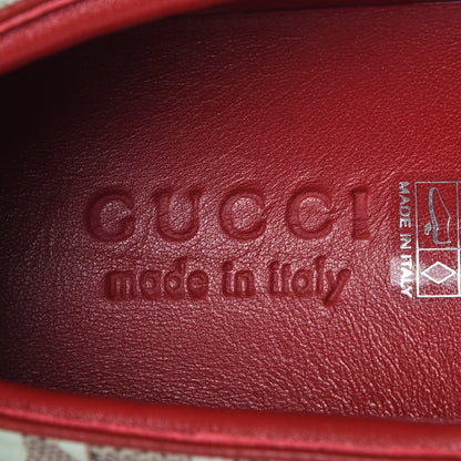 Gucci GG Supreme Monogram Tian Mens Dublin Slip On Sneakers 10 Beige Multicolor Red 7 of 11