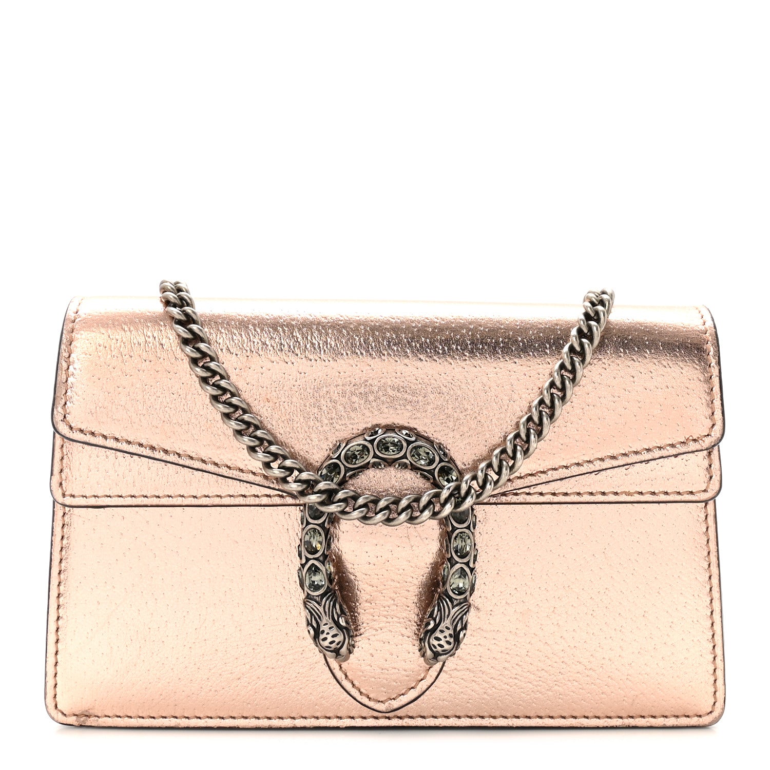 Gucci Metallic Calfskin Super Mini Dionysus Shoulder Bag Rose Gold 1 of 9