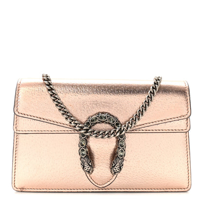 Gucci Metallic Calfskin Super Mini Dionysus Shoulder Bag Rose Gold 1 of 9