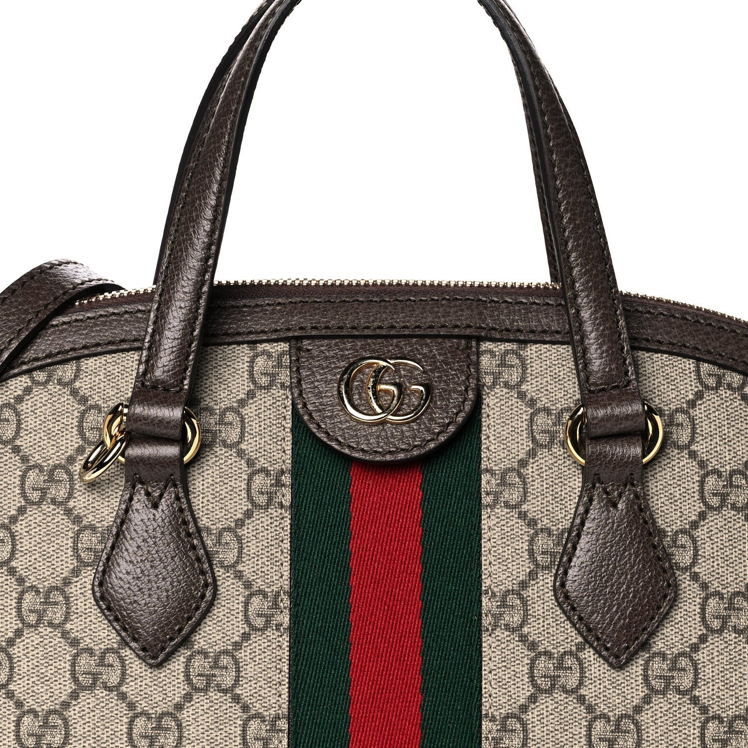 Gucci GG Supreme Monogram Web Medium Ophidia Top Handle Dome Bag Brown 8 of 11