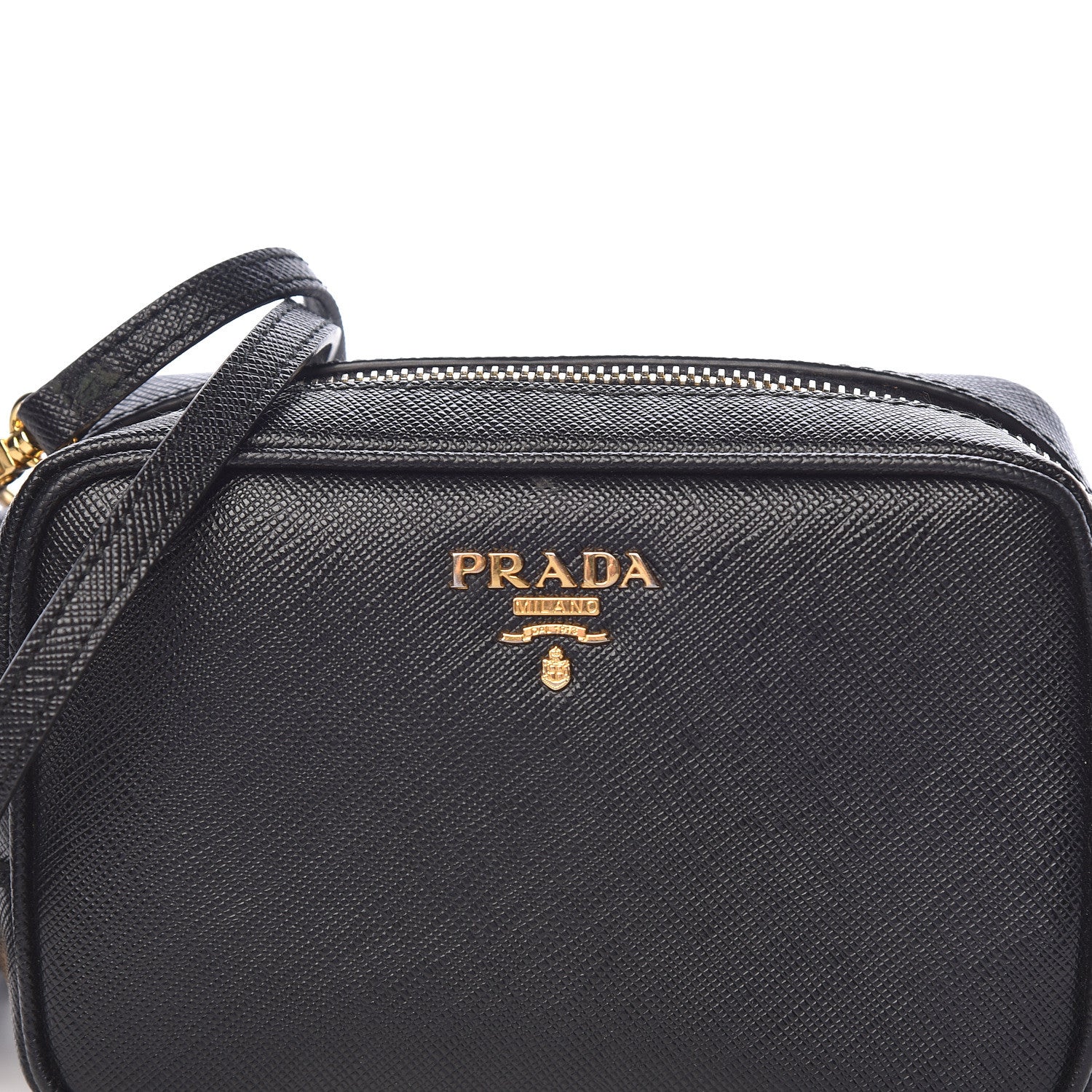Prada Saffiano Mini Camera Crossbody Bag Black 10 of 14