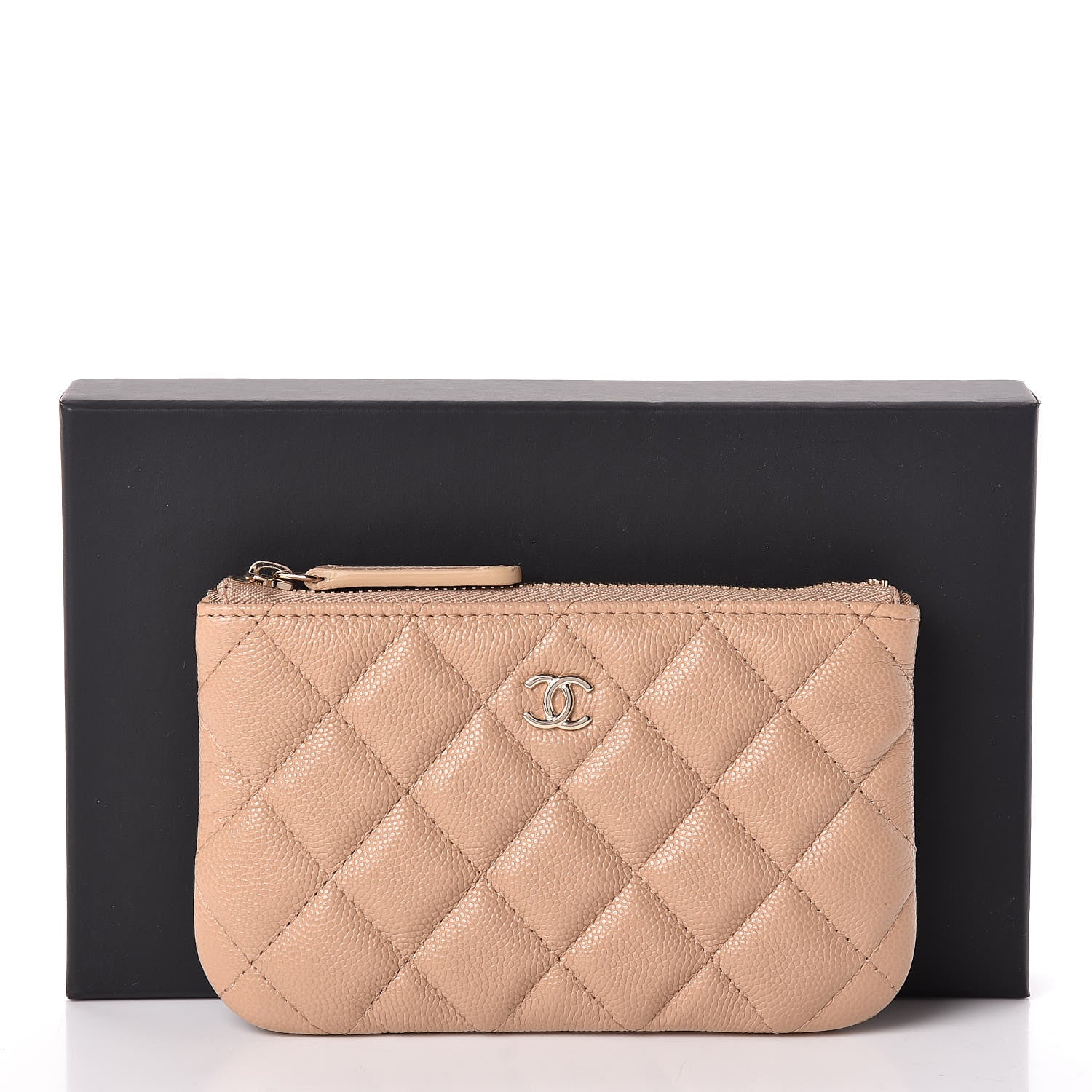 Chanel Caviar Quilted Small Cosmetic Case Beige 8 of 8