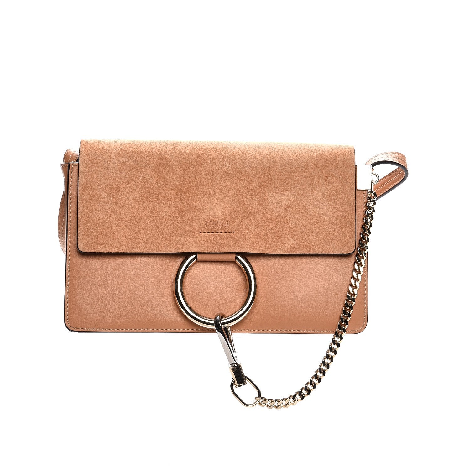 Chloe Suede Calfskin Small Faye Shoulder Bag Blushy Pink 1 of 9