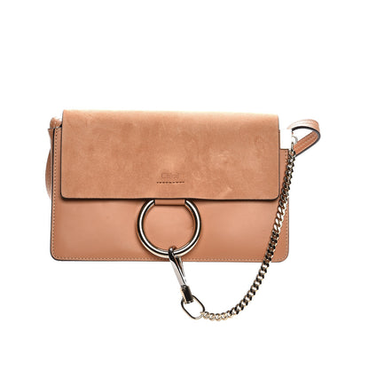 Chloe Suede Calfskin Small Faye Shoulder Bag Blushy Pink 1 of 9