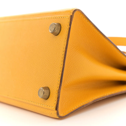 Hermes Courchevel Mini Kelly Sellier 20 Jaune 10 of 13