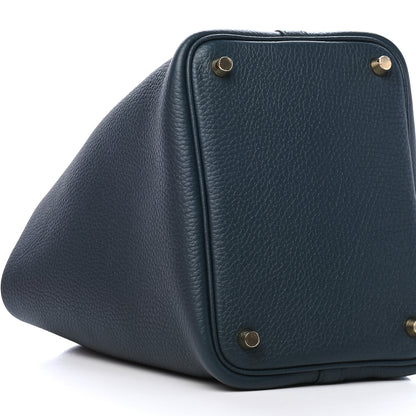 Hermes Taurillon Clemence Picotin Lock 18 PM Vert Cypress 8 of 9