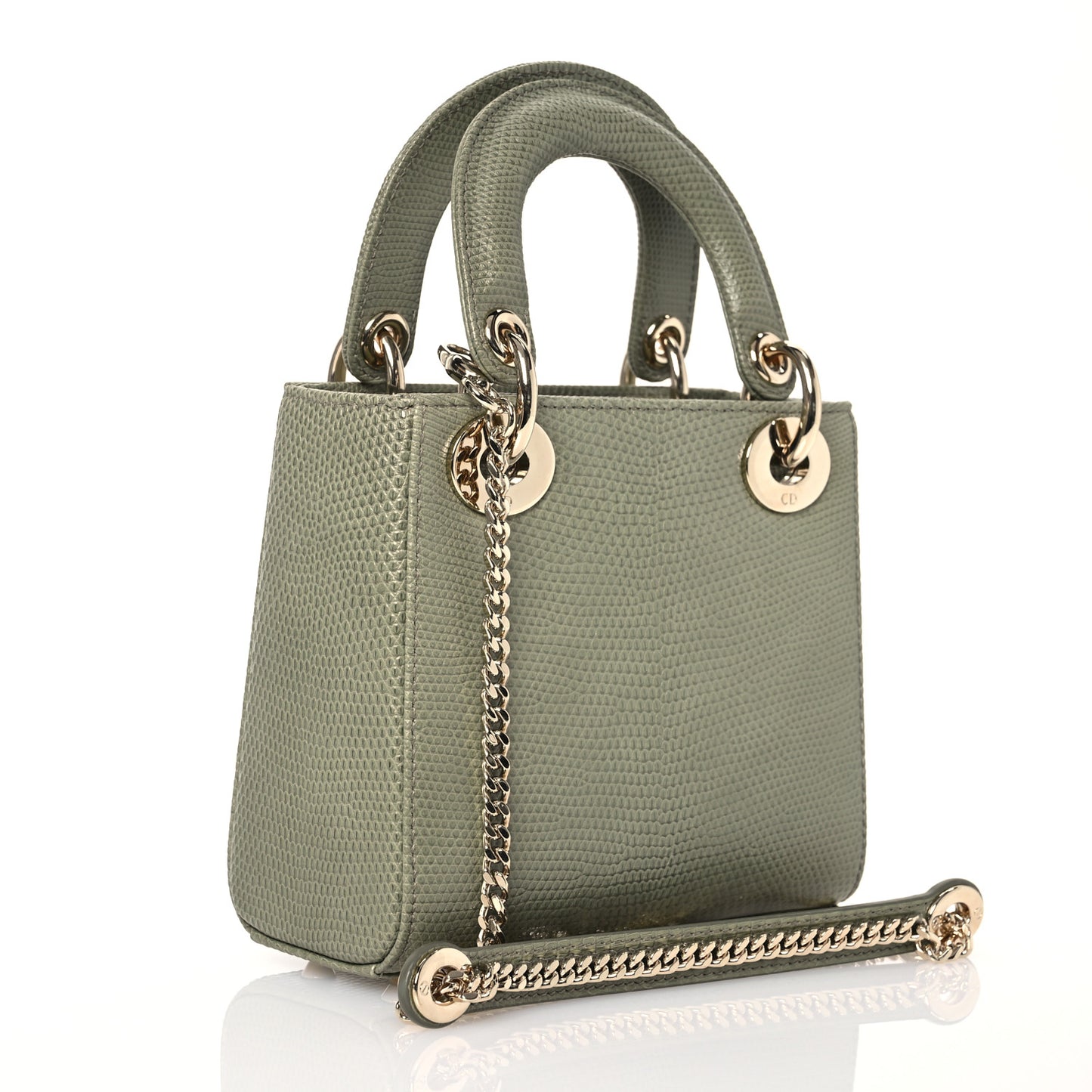 Lizard Mini Lady Dior  Vert Saule