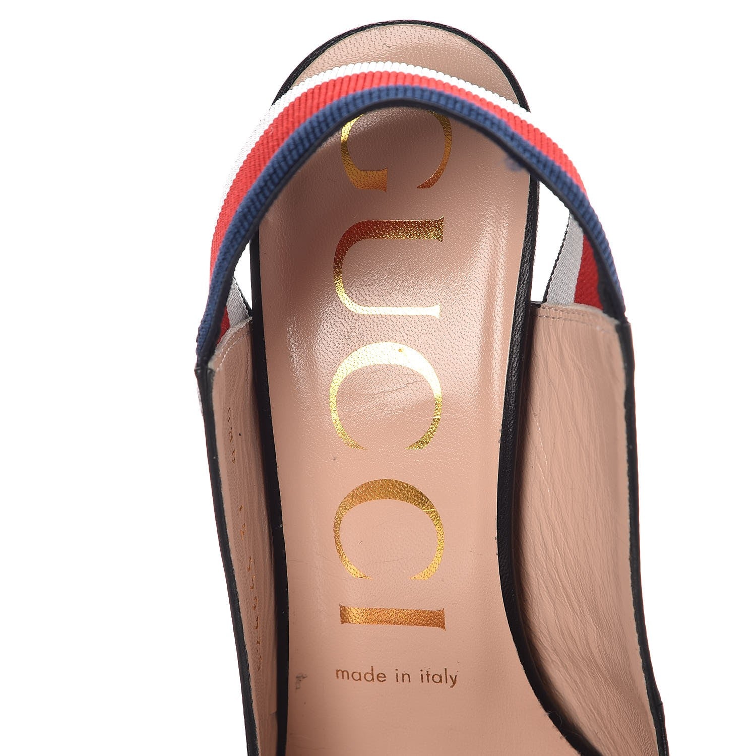 Gucci Malaga Kid Web Sylvie High Heel Slingback Pumps 37 Black 7 of 10