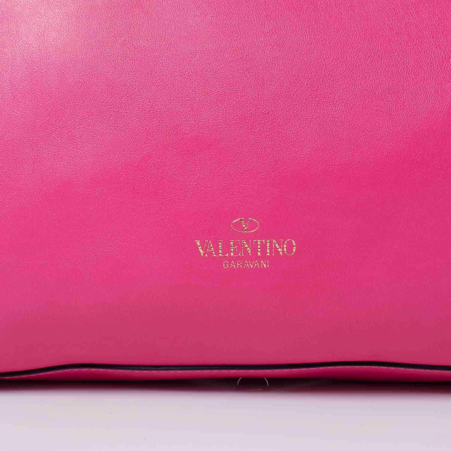 Valentino Garavani Vitello Rockstud Dome Shopper Pink 6 of 10
