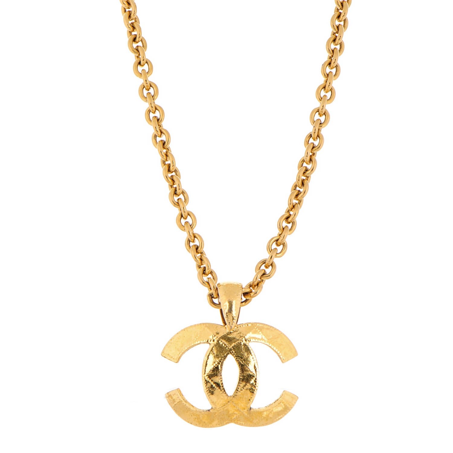 Chanel Quilted CC Long Chain Necklace Gold 1 of 4