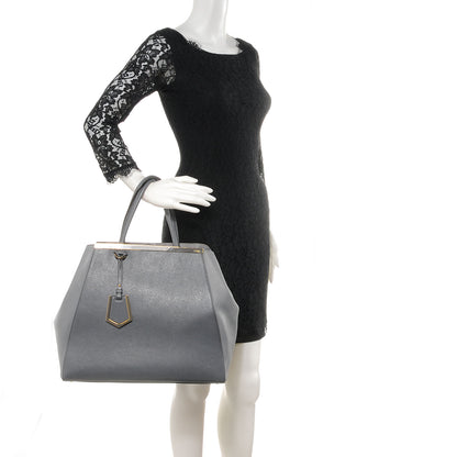 Fendi Vitello Elite Large 2Jours Tote Grigio Grigio Chiaro 2 of 11