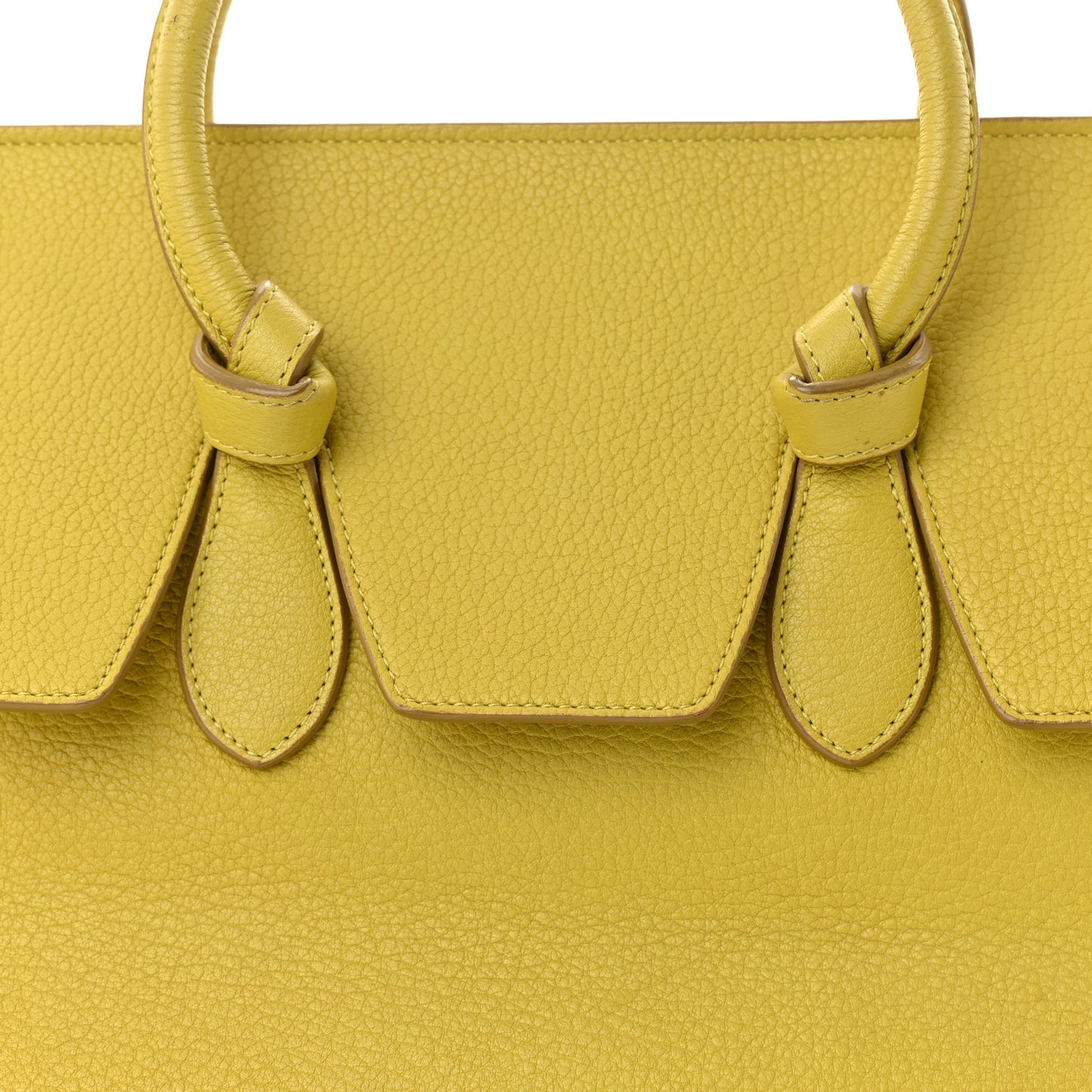 Crisped Calfskin Mini Tie Knot Tote Chartreuse