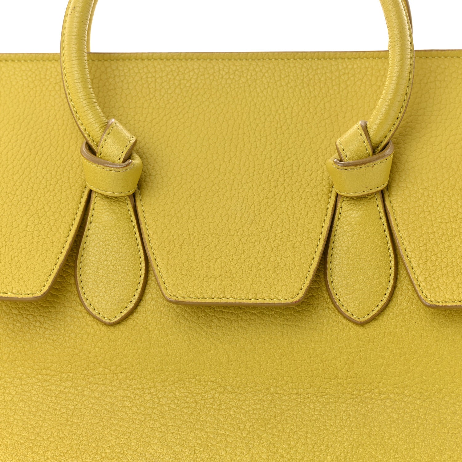 Celine Crisped Calfskin Mini Tie Knot Tote Chartreuse 7 of 16