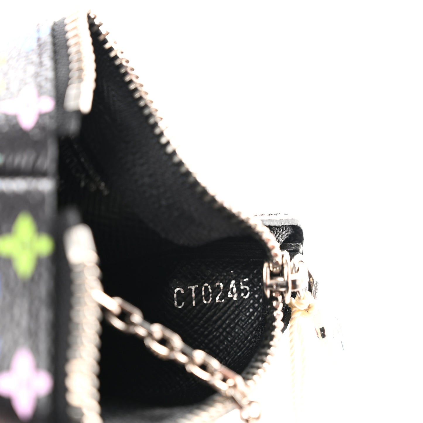 LV X TM Monogram Multicolor Key Pouch Black