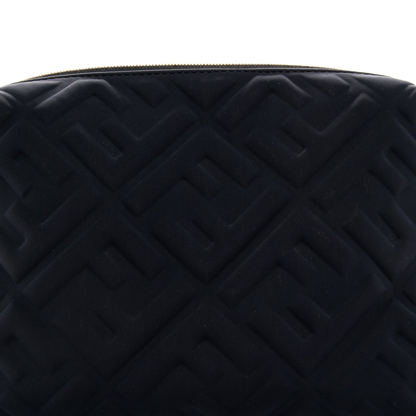 Lycra FF Embossed Medium Trapezoid Beauty Pouch Black