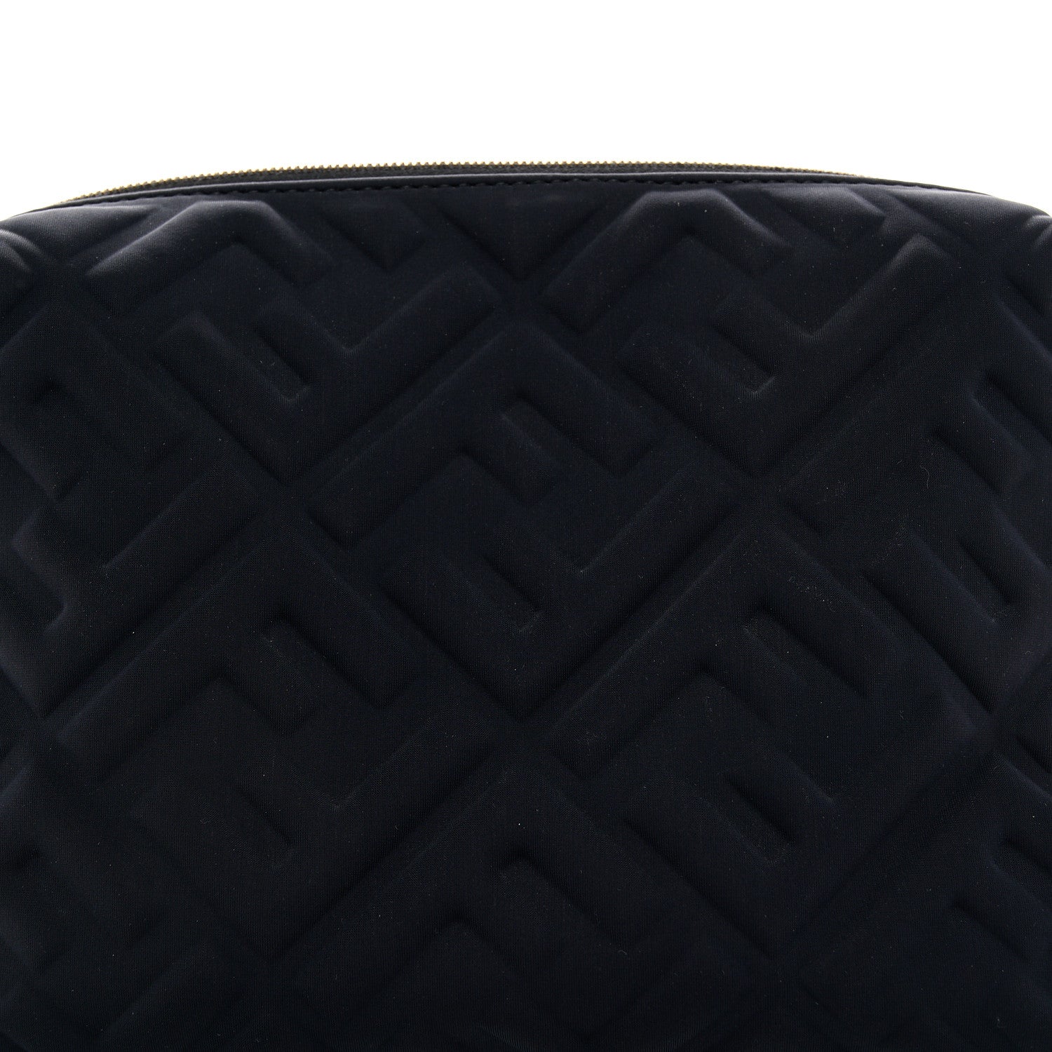 Fendi Lycra FF Embossed Medium Trapezoid Beauty Pouch Black 7 of 9