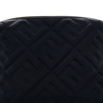 Fendi Lycra FF Embossed Medium Trapezoid Beauty Pouch Black 7 of 9