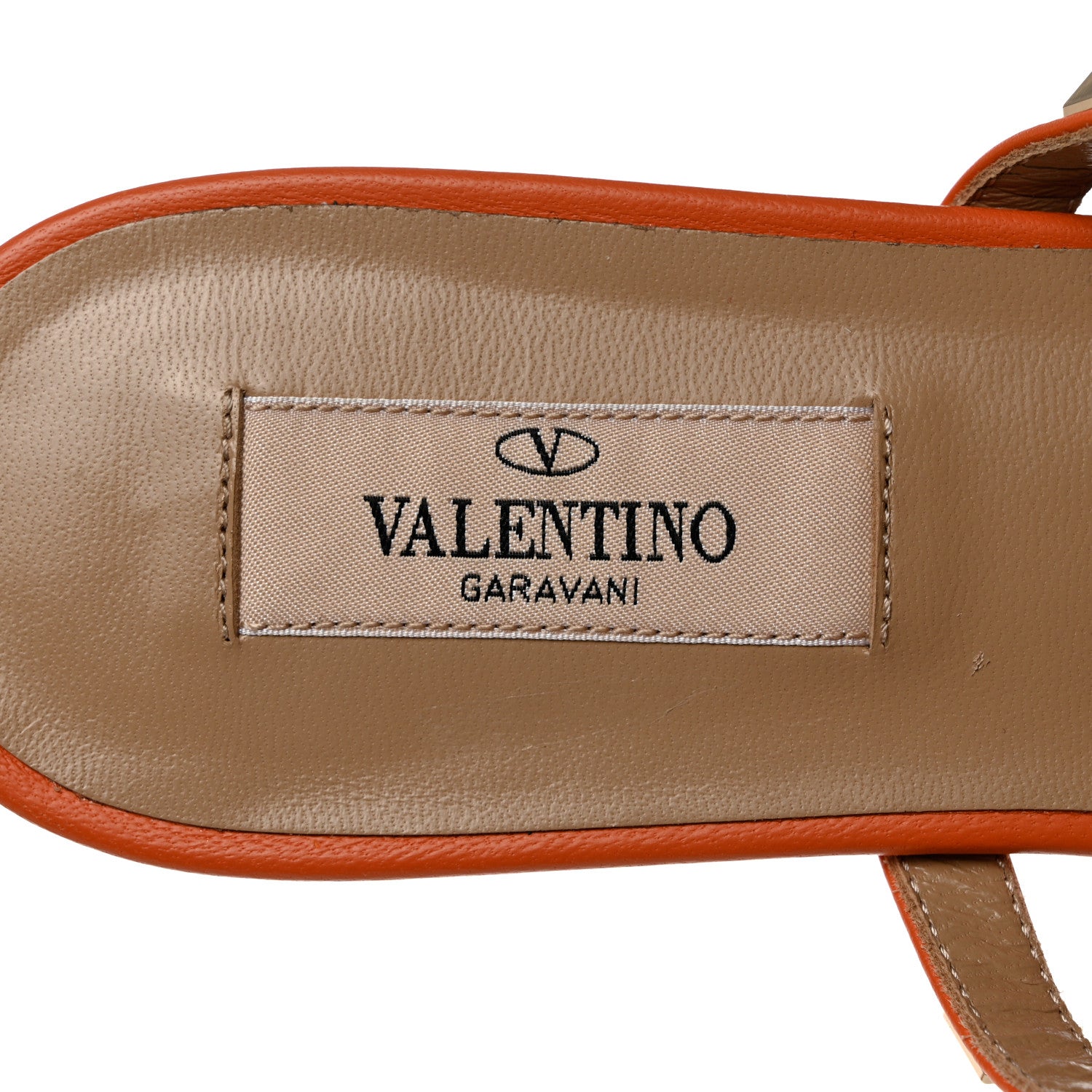 Valentino Garavani Nappa Rockstud Caged Flat Slide Sandals 38 Orange Zest 7 of 9