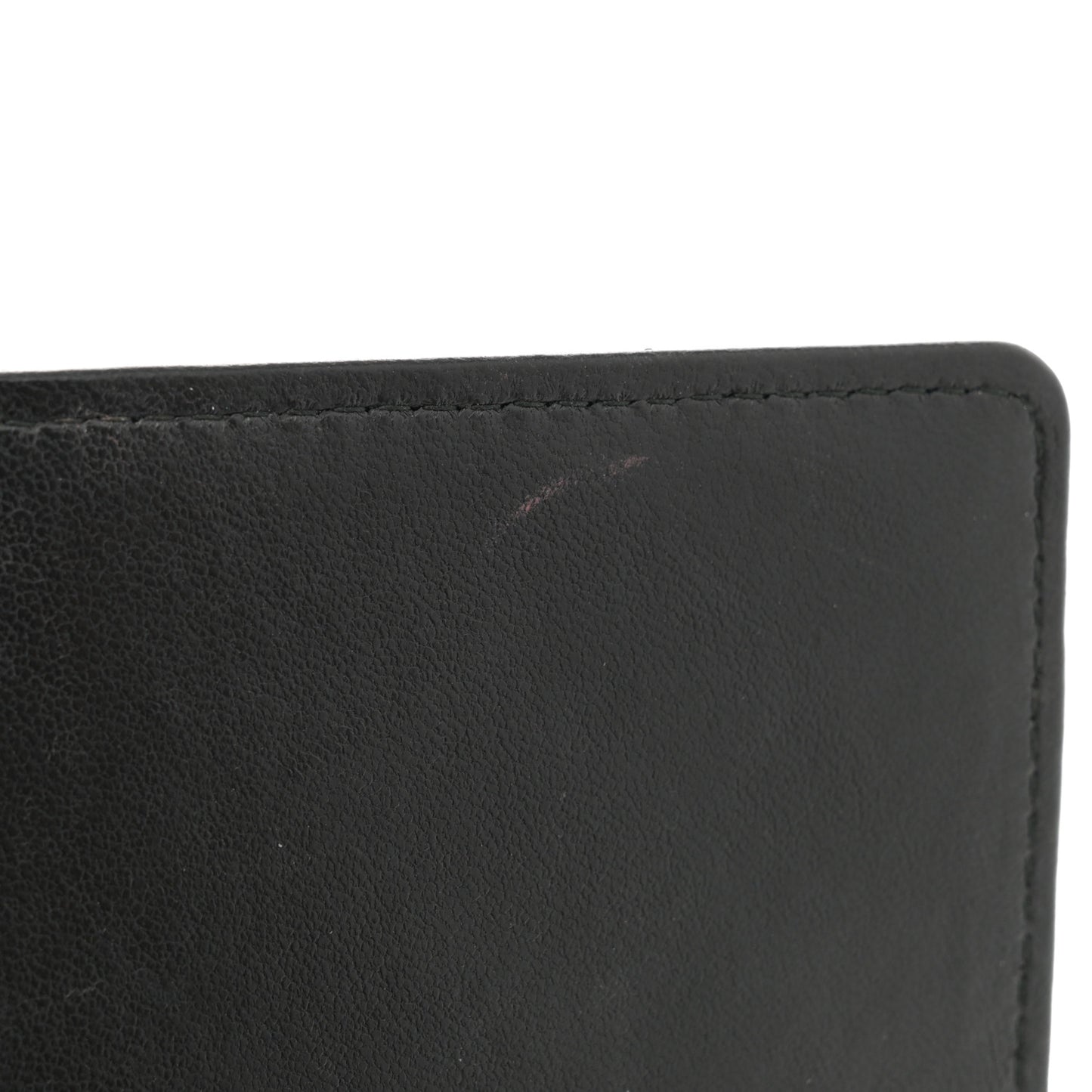 Lambskin Chevron Quilted Trendy CC Wallet On Chain WOC Black