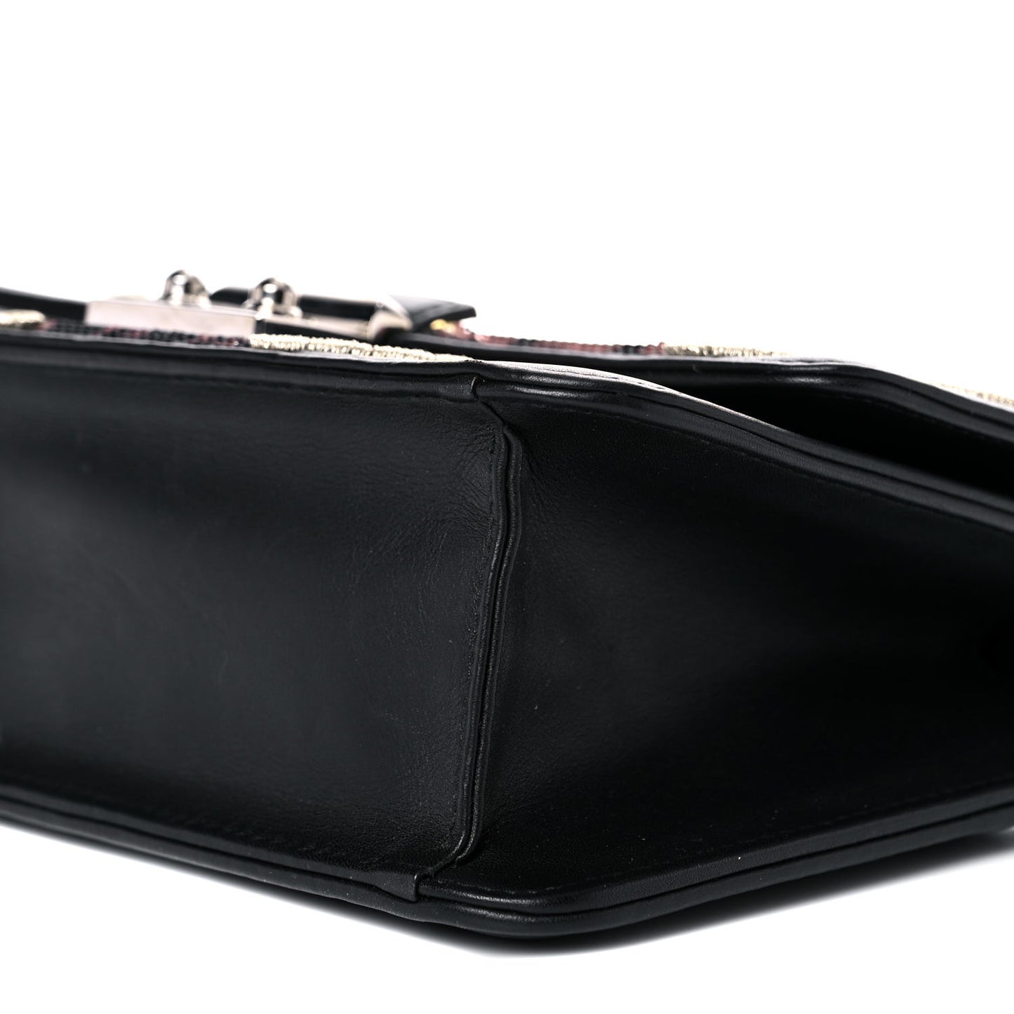 Lambskin Sequin Embroidered Miss Dior Promenade Flap Bag Black