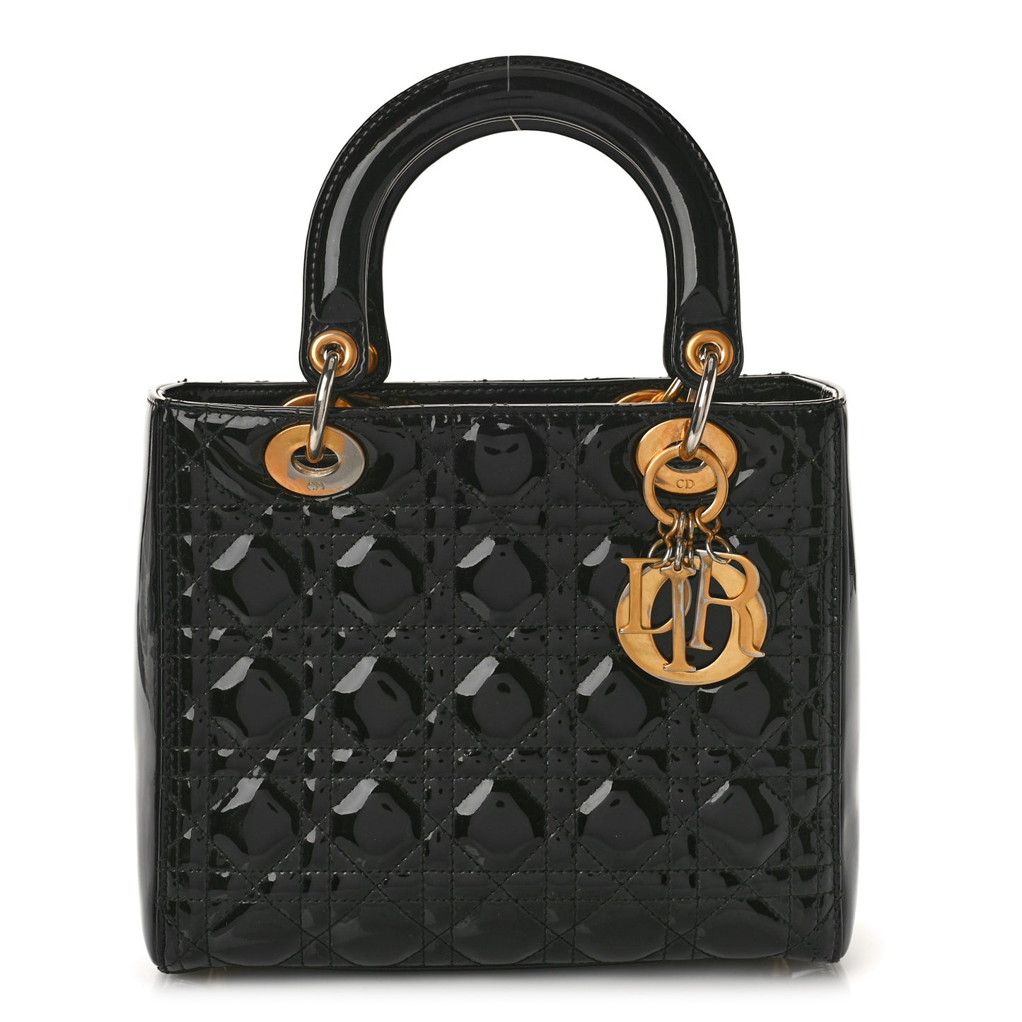 Patent Cannage Medium Lady Dior Black