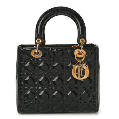 Christian Dior Patent Cannage Medium Lady Dior Black 1 of 8