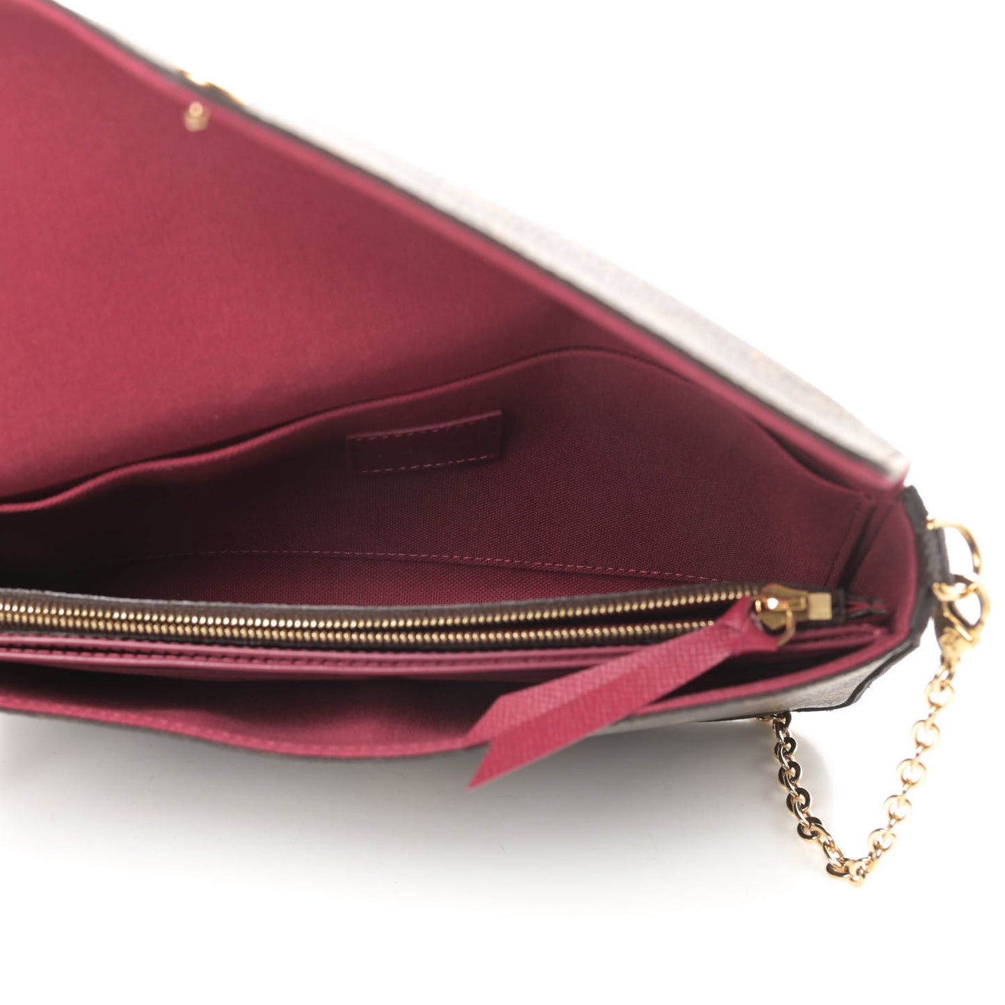 Monogram Pochette Felicie Chain Wallet Fuchsia