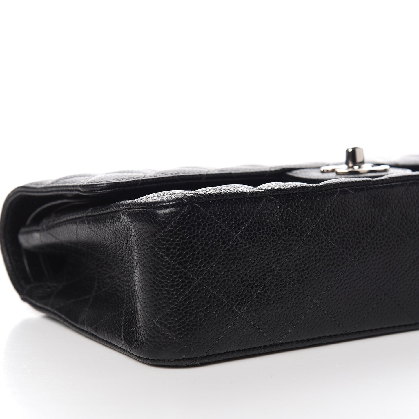 Caviar Quilted Medium Double Flap Black