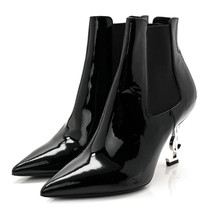 Saint Laurent Patent Opyum Ankle Booties 40 Black 3 of 11