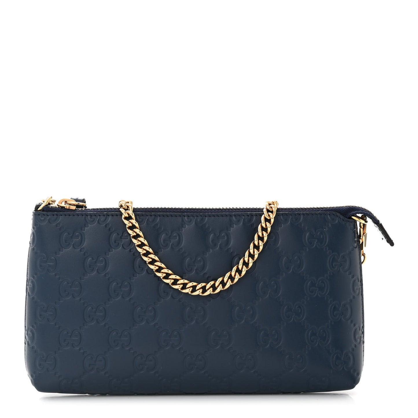 Guccissima Signature Wrist Wallet Blue Agata