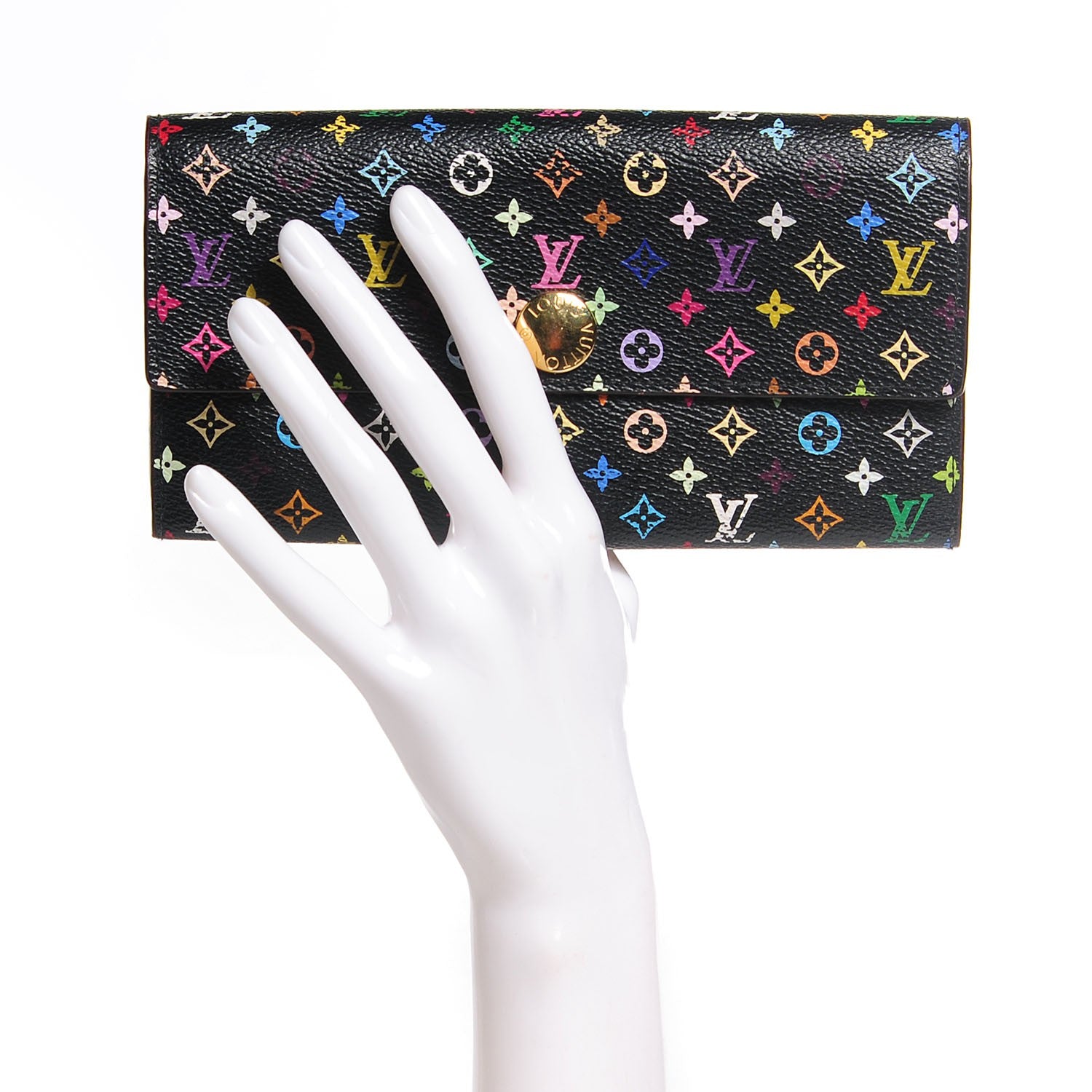 Louis Vuitton Monogram Multicolor Sarah Wallet Black Grenade 2 of 8