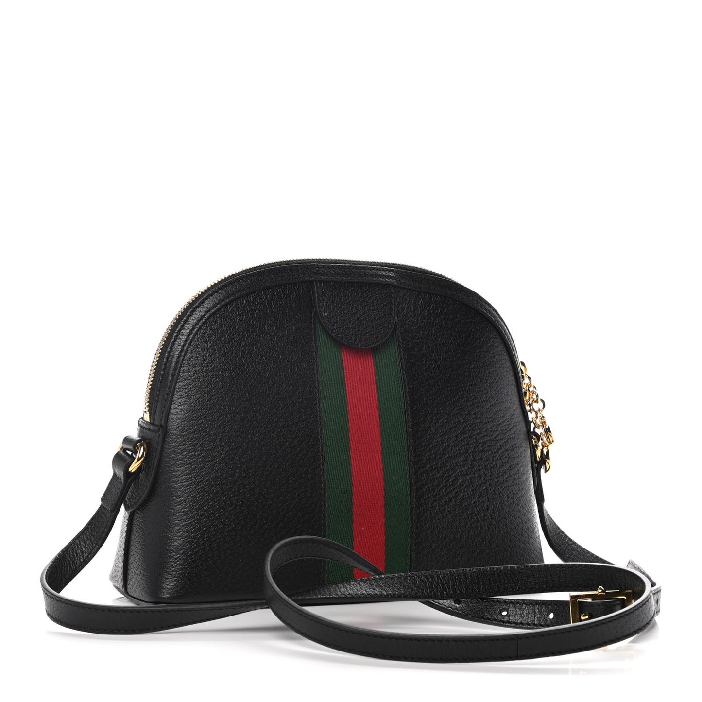 Calfskin GG Web Small Ophidia Dome Shoulder Bag Black