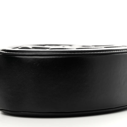 Celine Smooth Calfskin Cuir Triomphe Oval Bag Black 8 of 9