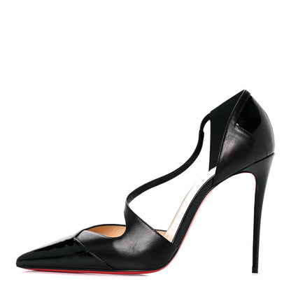 Christian Louboutin Patent Kid Round And Square 100 Pumps 40 Black 1 of 8