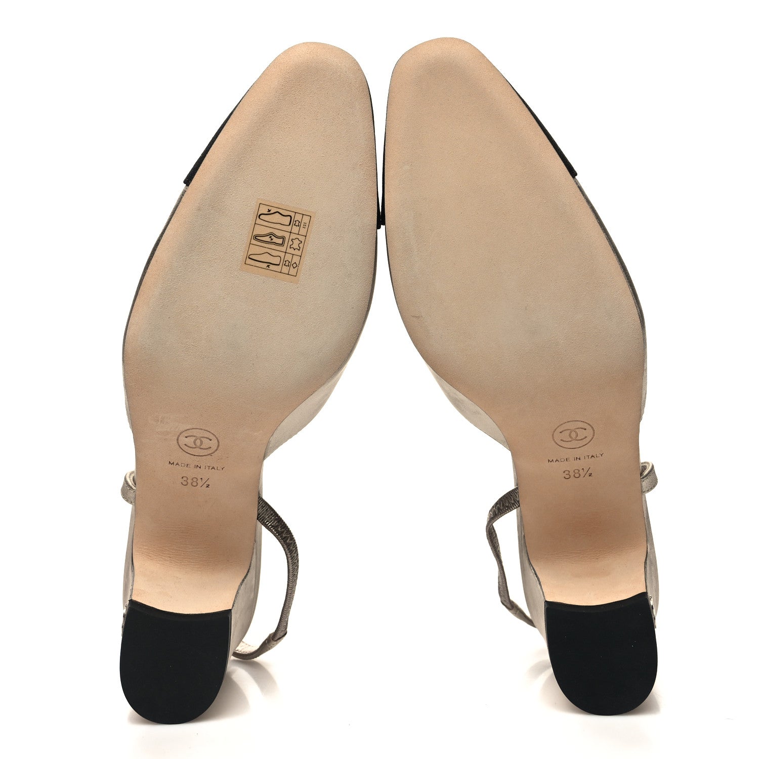 Chanel Laminated Lambskin Grosgrain Cap Toe CC Slingback Sandals 38.5 Copper Black 5 of 10