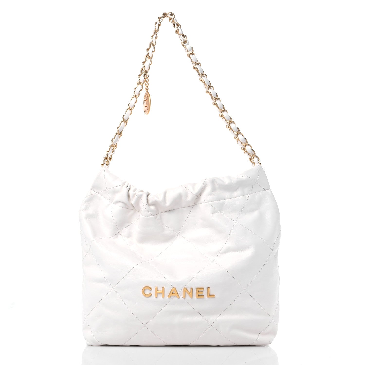 Chanel Shiny Calfskin Quilted Small Chanel 22 White 3 of 12